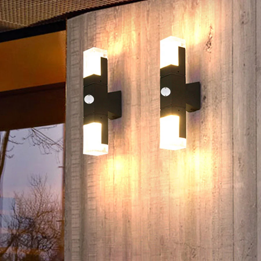 Thrisdar Открытый водонепроницаемый светодиодный настенный светильник с датчиком движения вилла отель наружные настенные лампы сад веранды, коридора балкон бра