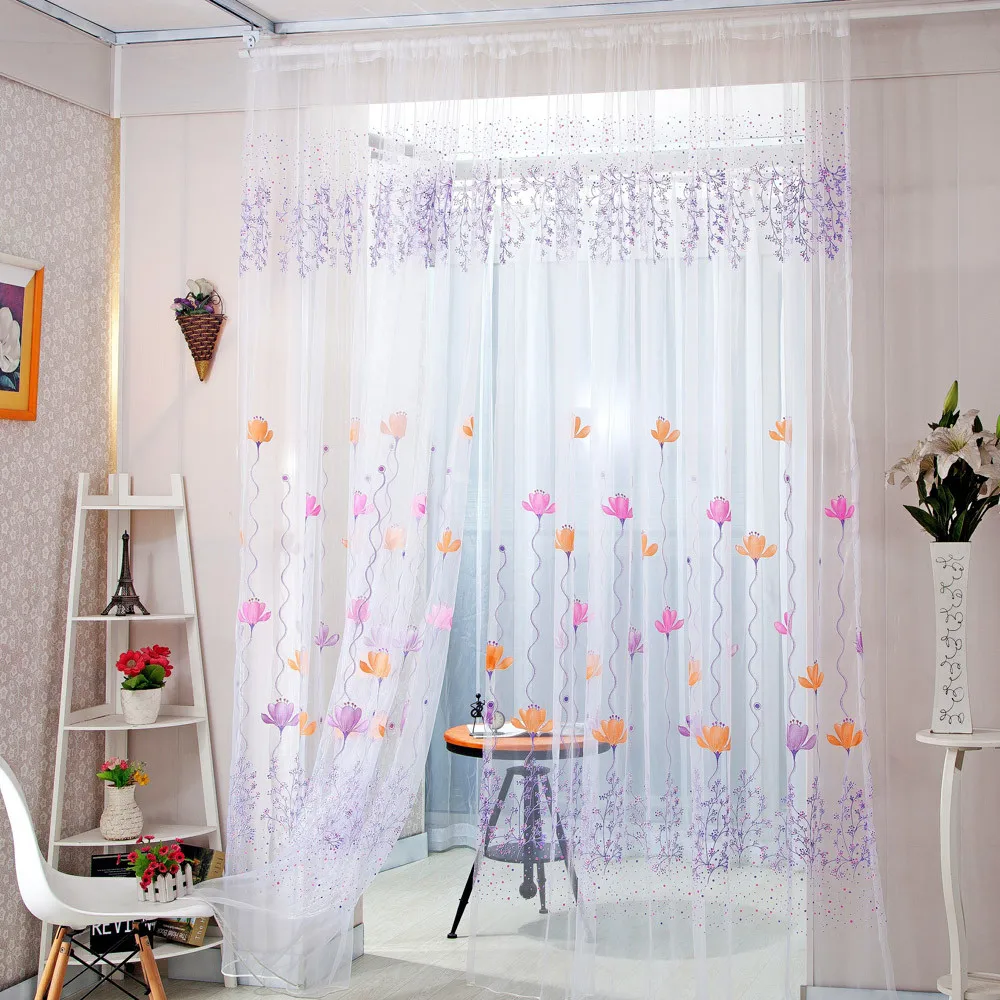 

Ouneed Lotus Sheer Curtain Tulle Window Treatment Voile Drape Valance 1 Panel Fabric*30 roller blinds 2017 hot sale