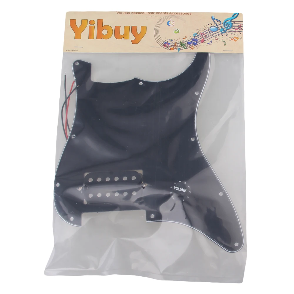 Yibuy черный Prewired Pickguard 1 хамбакер Для электрогитары