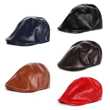 Весенняя мужская кожаная брендовая бейсбольная кепка Newsboy/берет шапка зимняя теплая шапка s& шапки мужские с ушками