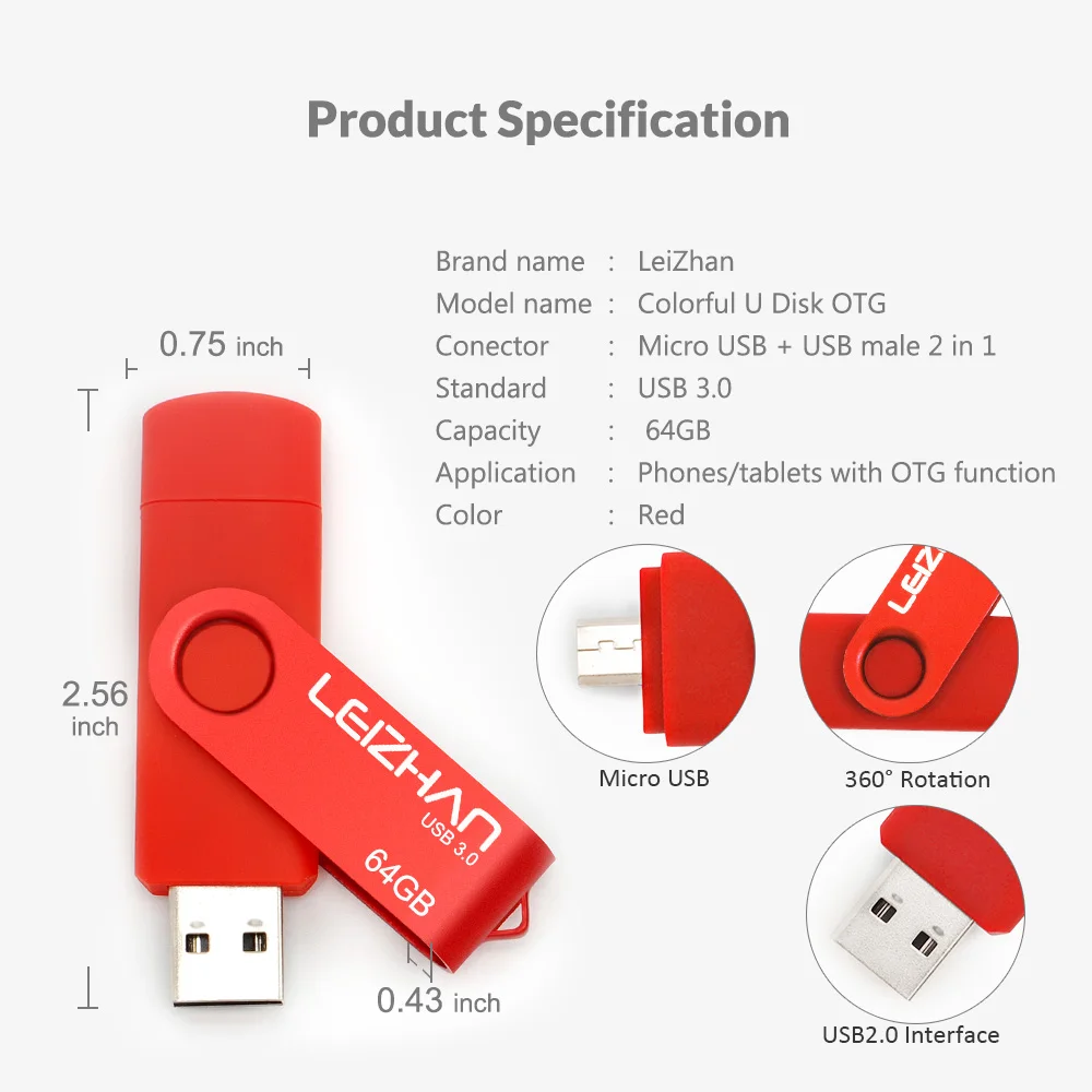 LEIZHAN 128 ГБ USB флэш накопитель 3 0 высокая Скакалка android телефон палка 64 32 16 8 флеш