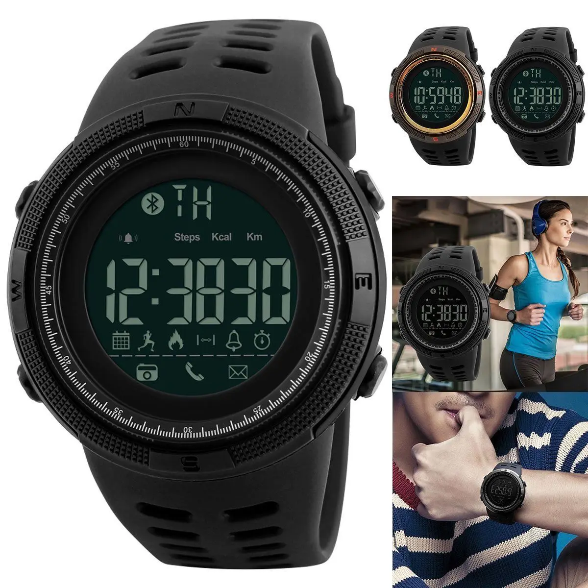 

Professional 5ATM Waterproof Smart Watch Bluetooth Pedometer Sport Outdoor Clock Watch Long Standby Smart Watch PK Q18 DZ09