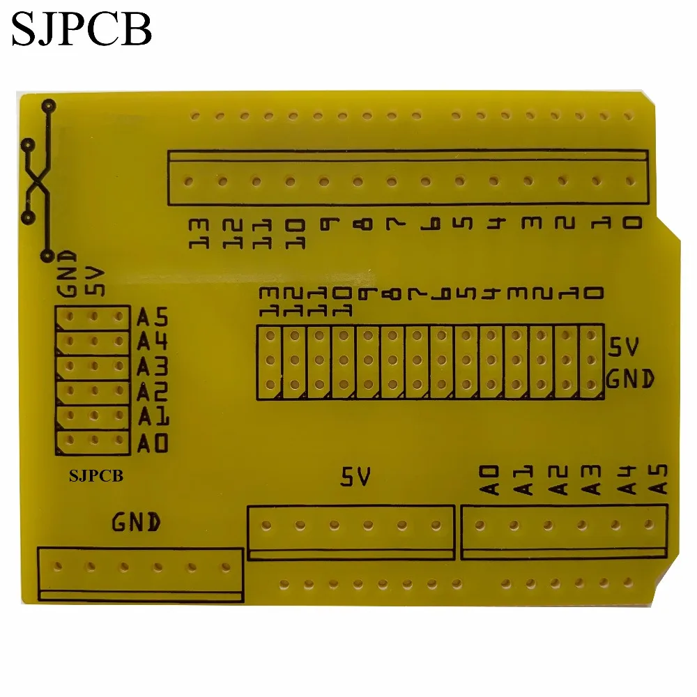 SJPCB производитель желтая паяльная маска черный шелкография без дополнительной зарядки для цветной печатной платы быстрое время доставки