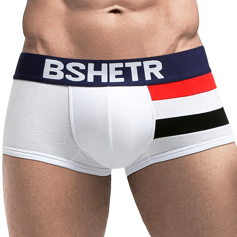 

New Male Underwear BSHETR Brand Sexy Boxers Breathable Cueca Trunks Gay panties Slip Cotton Mens shorts Comfortable Underpants