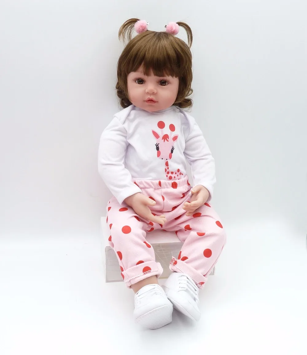 Новорожденный 19 дюймов силиконовая кукла bebe reborn baby doll Милые Плюшевые Игрушки для маленьких девочек дарит ребенку лучший Рождественский день рождения подарок для детей