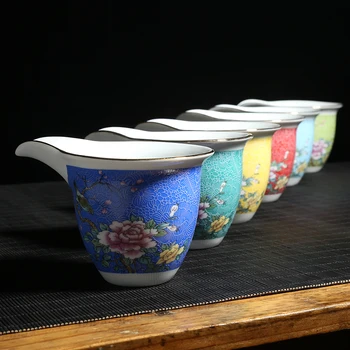 

200ml Palace Style Porcelain Fair Cup Hand Painted Flower Pattern Tea Mug Drinkware Teaware Accessories Coffee Milk Cups Chahai