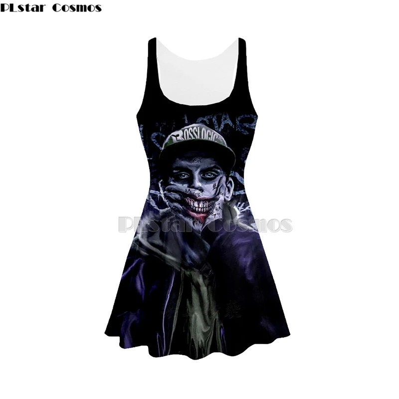 3D Print HAHA joker women Summer women's clothing tank top dress sleeveless dress Suicide Squad HAHA Harajuku cool 3d dress-4