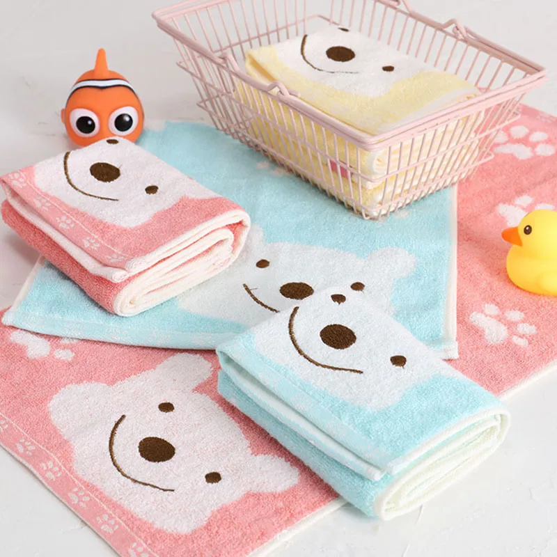 

2018 New 25*50cm Baby's towel Soft Microfiber Absorbent Drying Bath Cartoon Face towel Baby cleaning supplies