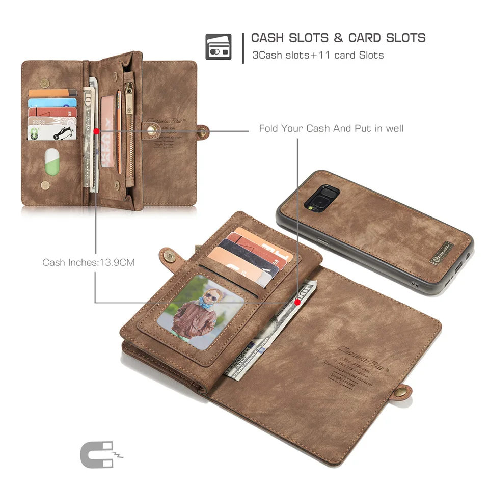 best galaxy s22 ultra case CaseMe S22 Ultra Case For Samsung S22 Galaxy S21 S10 9 Plus A33 A53 Leather Zipper Phone Wallet For Samsung S22 Ultra Phone Case galaxy s22 ultra leather case