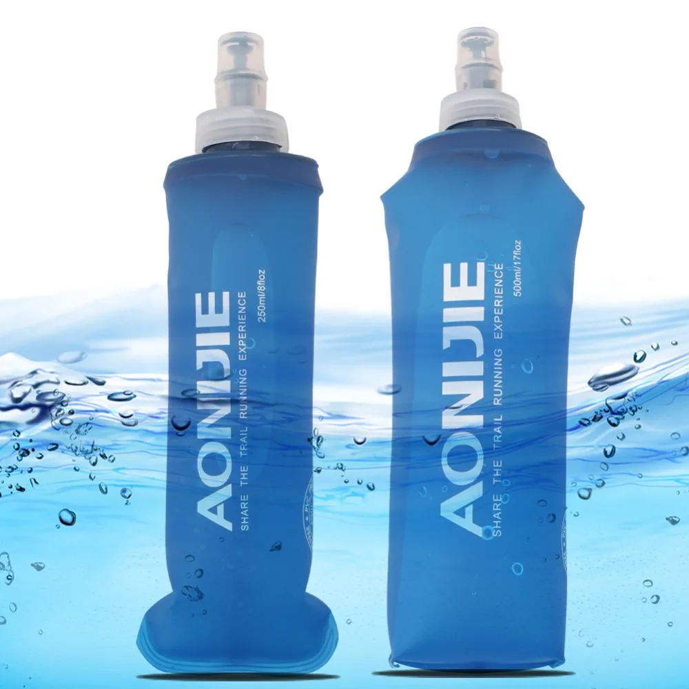 170ml -500ml Foldable Soft Flask TPU Squeeze Outdoor Sports Running Water Bottle