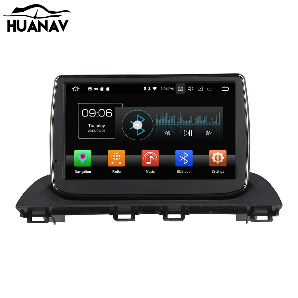 Best HUANVA Android 8.0 32G Car CD DVD Player GPS navigation For Mazda 3 Axela 2014 multimedia player tape recorder 8-Core navi Audio 4