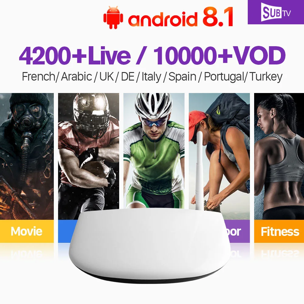 

IPTV France Arabic Leadcool Q1304 Android 8.1 4K SUBTV Code 2G 16G IPTV Portugal France Arabic Turkey Germany Italy IP TV