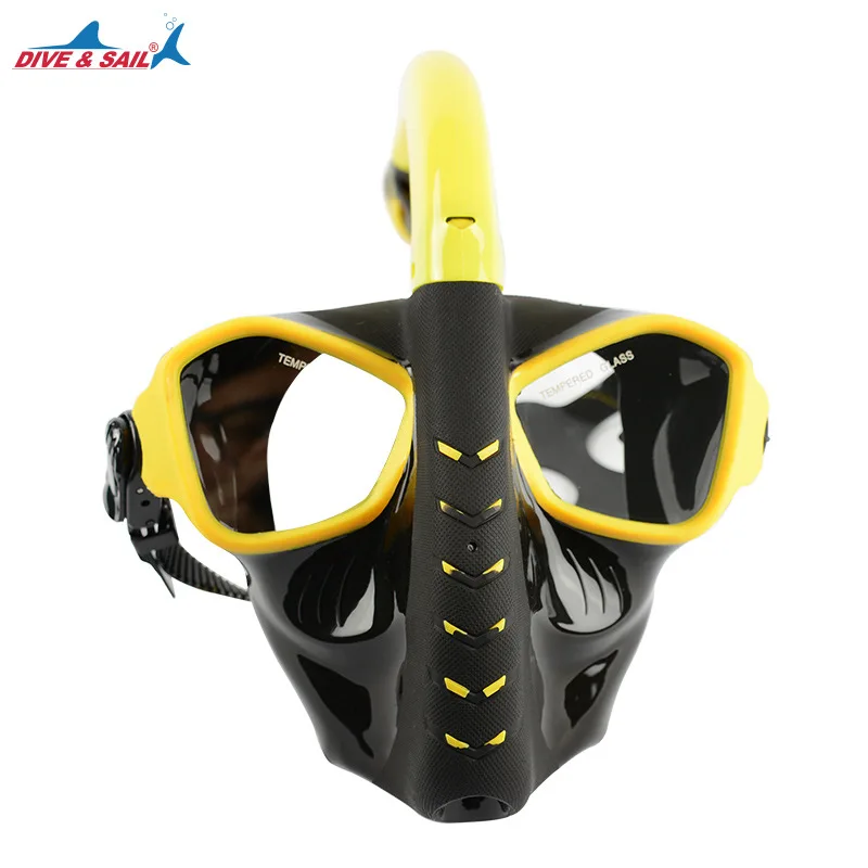 Новый Чужой дизайн подводный трубка анти туман полный уход за кожей лица дыхательных Подводное плавание маска для взрослых 180 вид