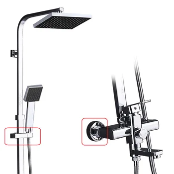 

Good Quality Chrome Bath Shower Mixer Faucet Rotate Tub Spout Wall Mount 8" Rainfall Shower Head + Handshower