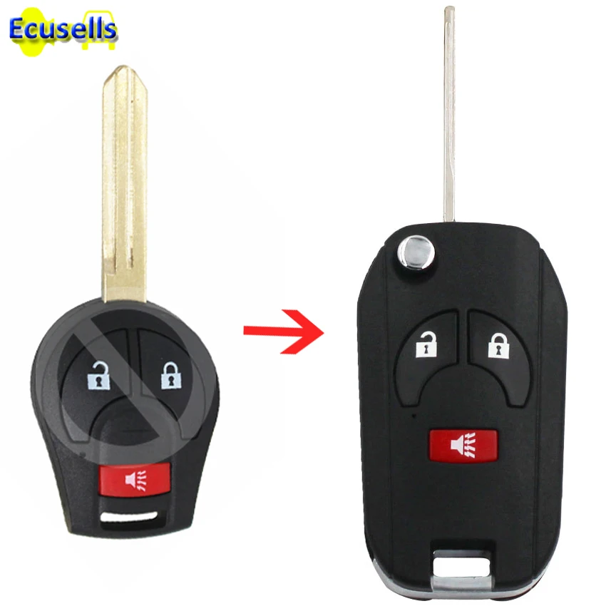 Flip Folding Key Shell for NISSAN Cube Juke Rogue Romote Key Case Entry