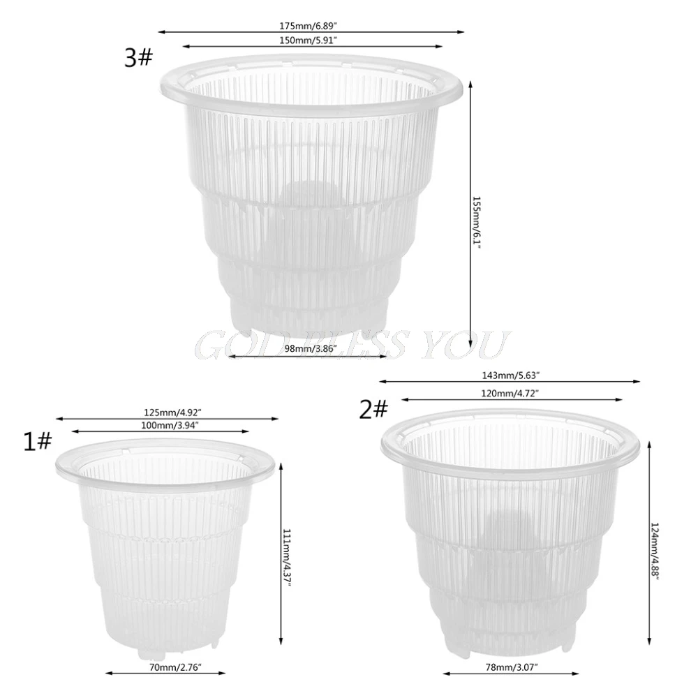 1 шт. сетчатый пластиковый прозрачный контейнер для цветов орхидеи, украшение для дома, садоводства 125x111x70 мм/143x124x78 мм/175x155x98 мм