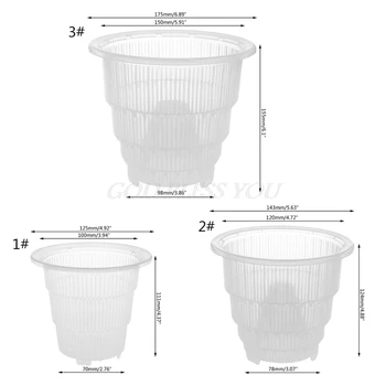 

1PC Mesh Pot Plastic Clear Orchid Flower Container Planter Home Gardening Decoration 125x111x70mm/143x124x78mm/175x155x98mm