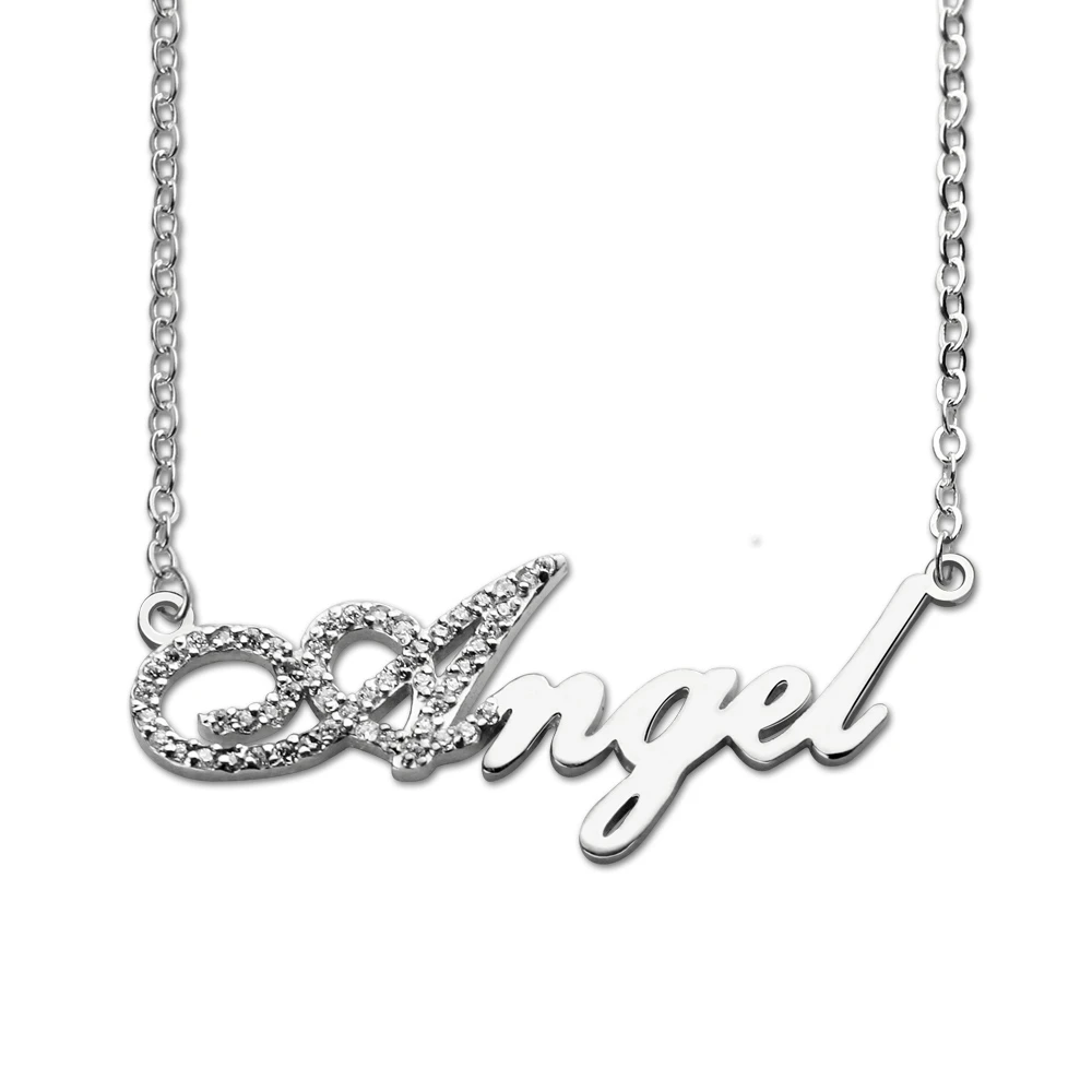 

Sweey Wholesale Jewelry Factory Custom Nameplate Necklace, Initial Full Birthstone Necklace for Women Gift Valentines Gift