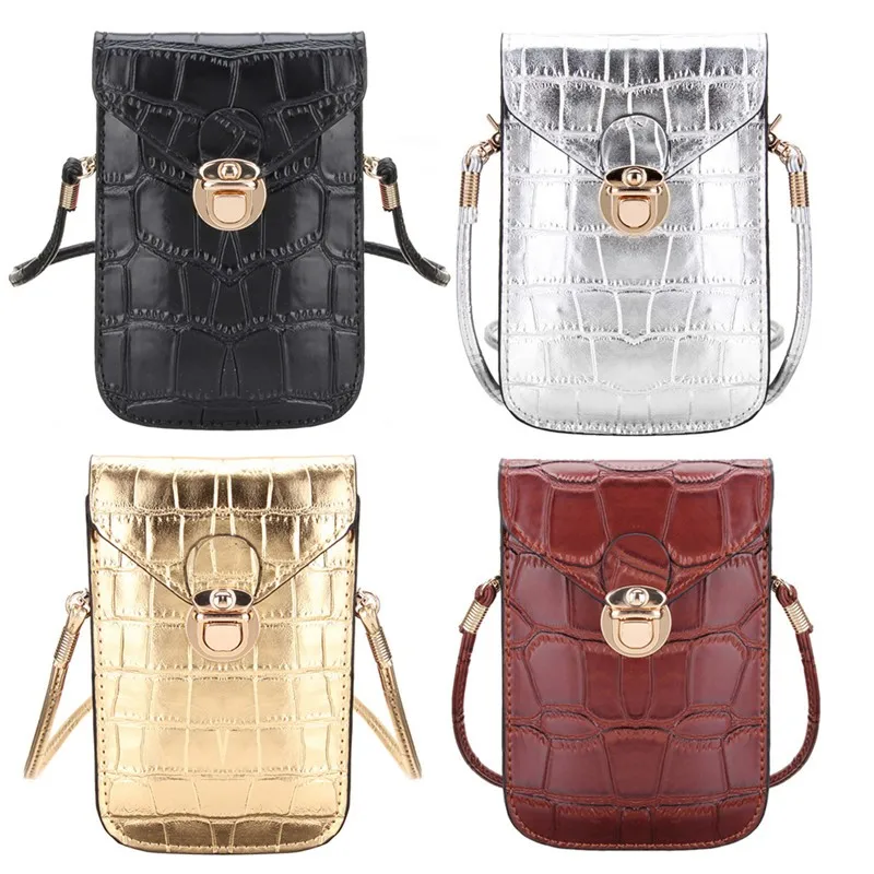 Silver Mobile Phone Mini Bags Small Clutches Shoulder Bag Crocodile Leather Women Handbag Black Clutch Purse Handbag Flap Silver Mobile Phone Mini Bags Small Clutches Shoulder Bag Crocodile Leather Women Handbag Black Clutch Purse Handbag Flap