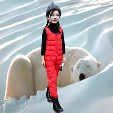 Одежда для девочек сиамский пуховик плотная теплая качественная одежда на бретелях без рукавов для детей от 2 до 6 лет, Roupas Infantis, коллекция года, лидер продаж