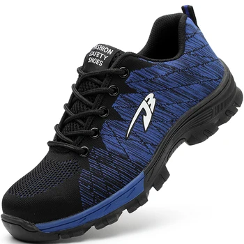 

new fashion men's big size breathable mesh steel toe cap working safety shoes building site worker dress tooling security boots