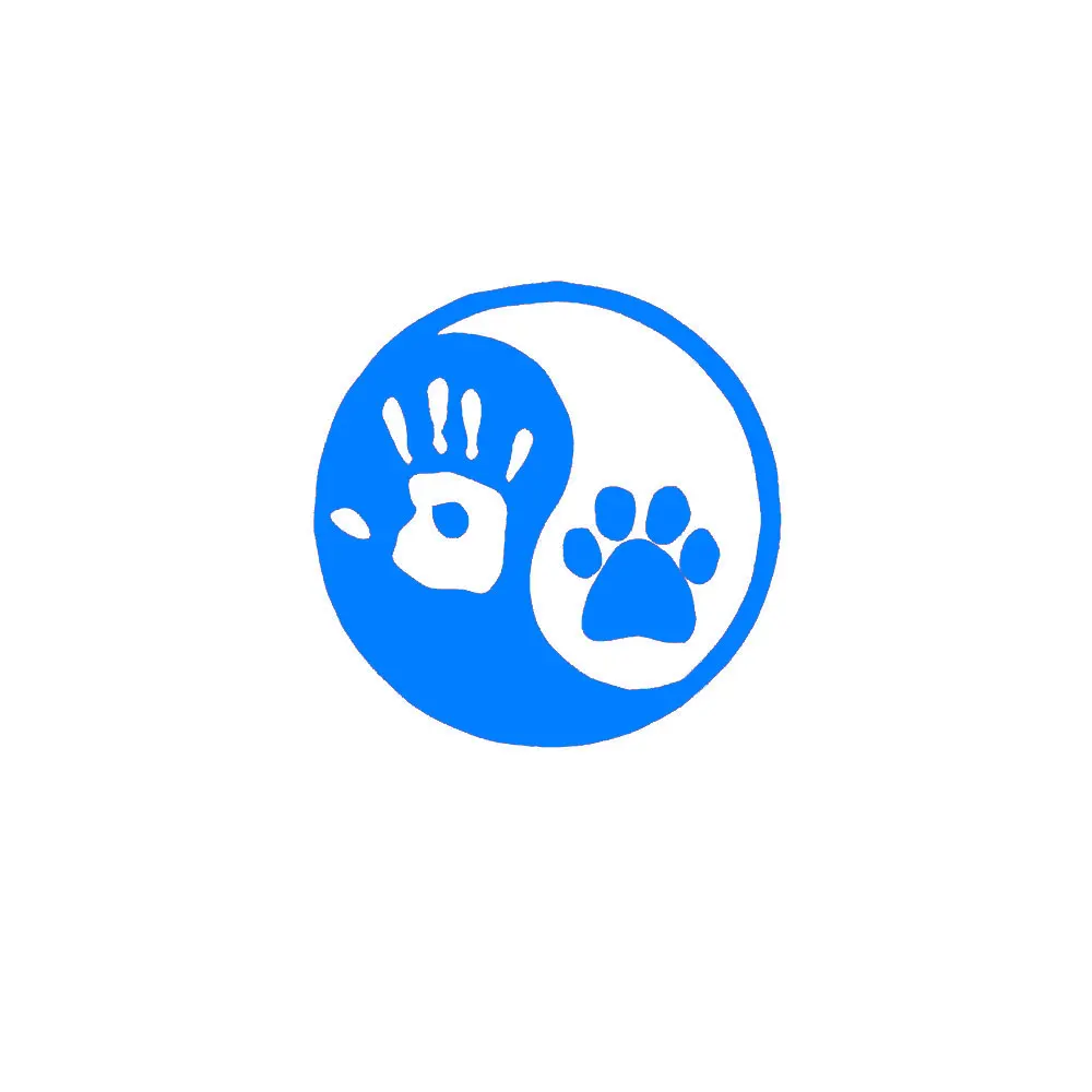 3                12.6cm 12.6cm Human Hand With Dog Paw Vinyl Bumper Stickers Window Wall Car Truck Notebook Pad Decal Laptop Skin Sticker Decal
