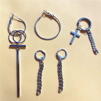 

KPOP DNA Korean QUMORAIN 5pcs V Earrings Earrings Long Men Bangtan Boys V Stud Earring For Women Men Album Accessories