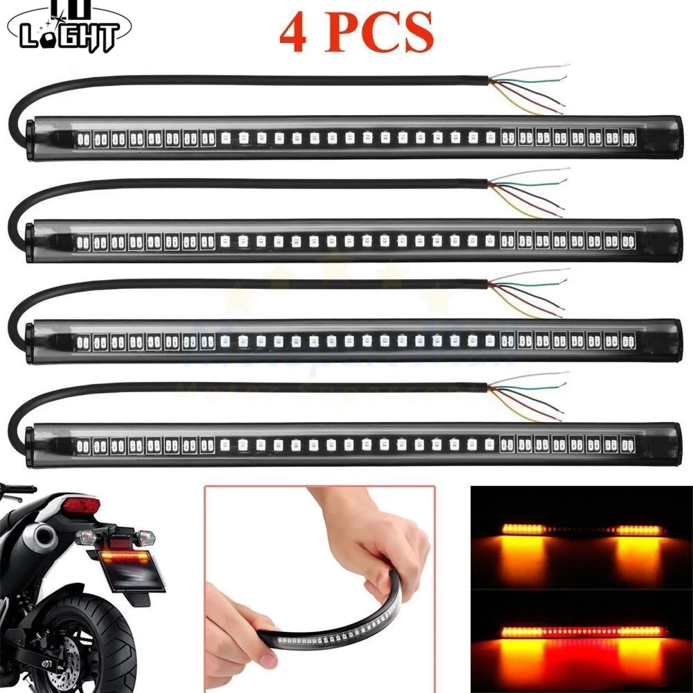 

CO LIGHT Universal 48 LED Strip Flexible Motorcycle Plate Brake Tail Lamp Signal Turn Light 12V Waterproof for Harley Lada ATV
