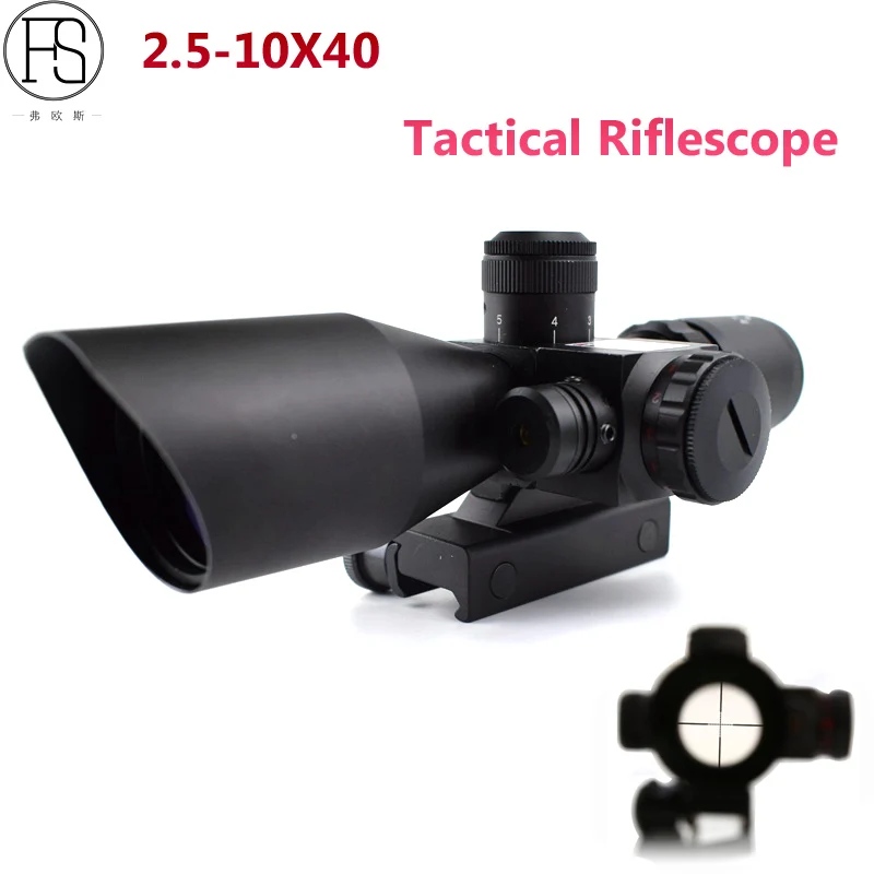 2.5-10x40 Tactical Riflescope Hunting Optics Green Red Laser Sight Scopes For 11mm Or 20mm Rail Airsoft Shooting Sniper Scope 2.5-10x40 Tactical Riflescope Hunting Optics Green Red Laser Sight Scopes For 11mm Or 20mm Rail Airsoft Shooting Sniper Scope
