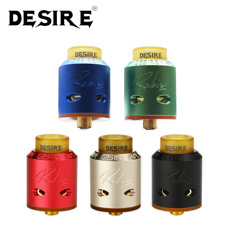 

New Original Desire Rabies RDA Tank E-cig Rebuildable Dripper Atomizer Bottom Side Airflow Large Build Deck Vape Tank VS Mad Dog