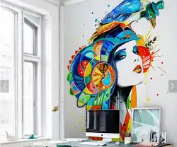 Секс девушка Попугай Картина на стену абстракция Фреска фото обои рулоны для гостиной кабинет обои домашний декор настенные фрески