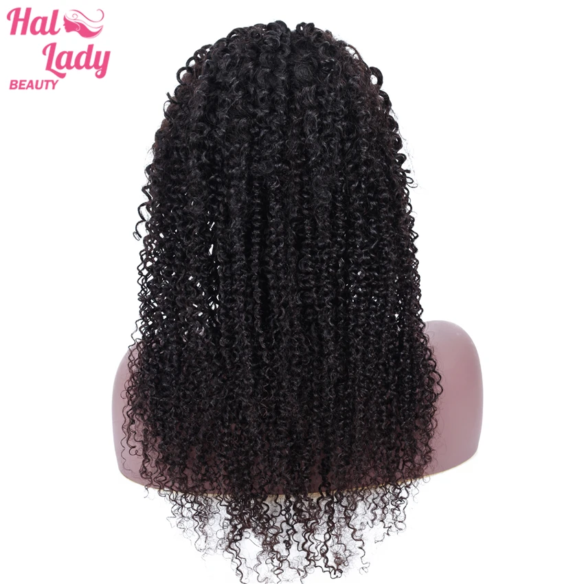 Halo Lady beauty 4X4 парики на шнурках бразильские кудрявые предварительно сорванные с волосами младенца 100% человеческие волосы на кружеве парики