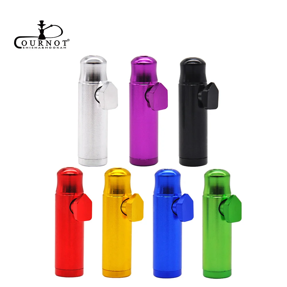 

COURNOT Aluminum Round Bullet Snuff Snorter Dispenser Powder Boxes 54MM Metal Mouth Tips Snuff Snorter Box Nasal