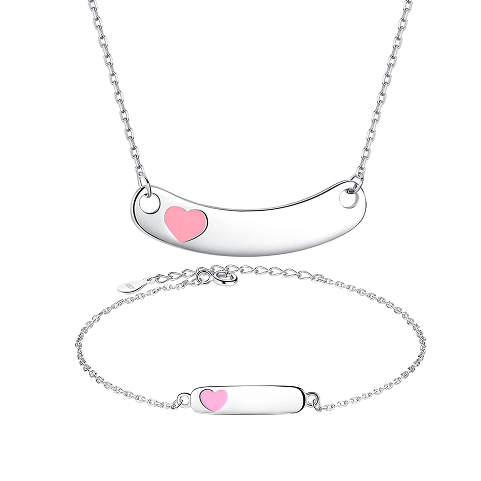 

FOREWE Personalized Jewelry Free Custom Names Bracelet Necklace Gift for Children Family Friend 925 Sterling Silver Jewelry Sets