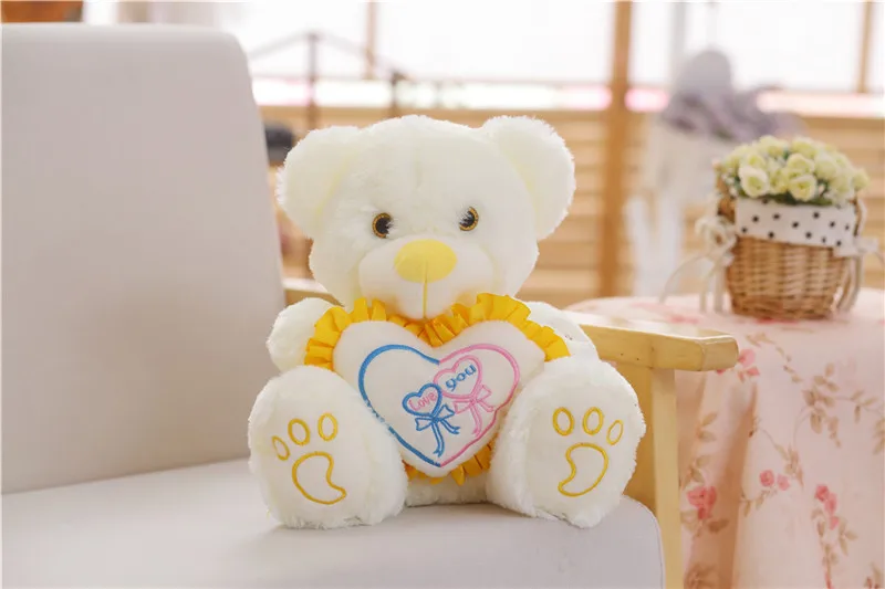 Emissor de Luz Urso de Peluche Abraço de Urso Luminosa de Incandescência Animal de Pelúcia Boneca de Pelúcia Presente para Crianças Diodo Bonito Ouvir Brinquedos Colorido Crianças 7 Brinquedos de pelúcia que acendem