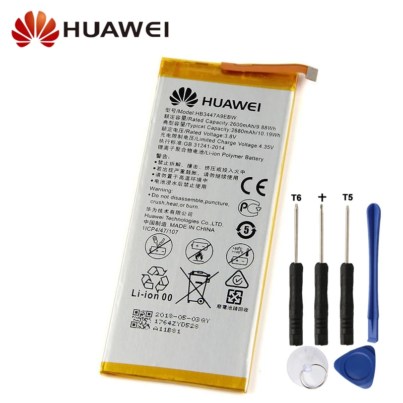 

Original Replacement Battery For HuaWei P8 HB3447A9EBW Genuine Phone Battery 2680mAh