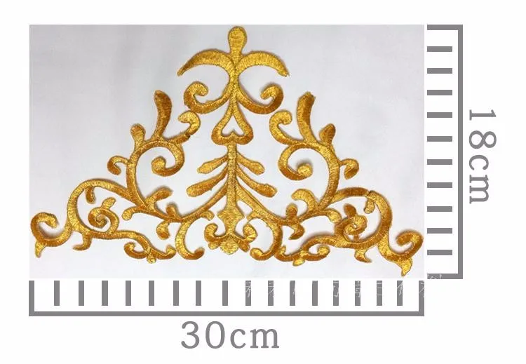 10 шт./лот аксессуары классическая золотая вышивка аппликация паста древний костюм воротник одежда аксессуары