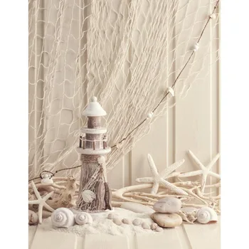 

Starfish Lighthouse Wood backdrop Vinyl cloth High quality Computer printed Wooden photo studio background