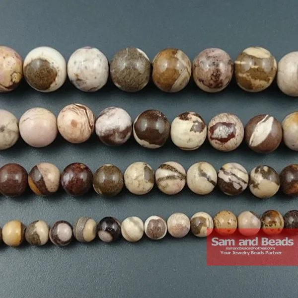 

Free Shipping Natural Stone Australia Zebra Beads 15" Strand 4 6 8 10 12mm Pick Size For Jewelry Making AZJB01