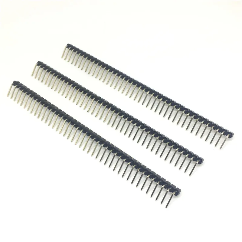 10pcs 40 Pin 1x40 Single Row Male 2.54mm Breakable Pin Header Right Angle Connector Strip bending 1
