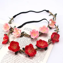 M MISM оголовье с цветком в богемном стиле для женщин Красивые цветочные резинки для волос тканевый венок свадебная тиара свадебная корона для девочек