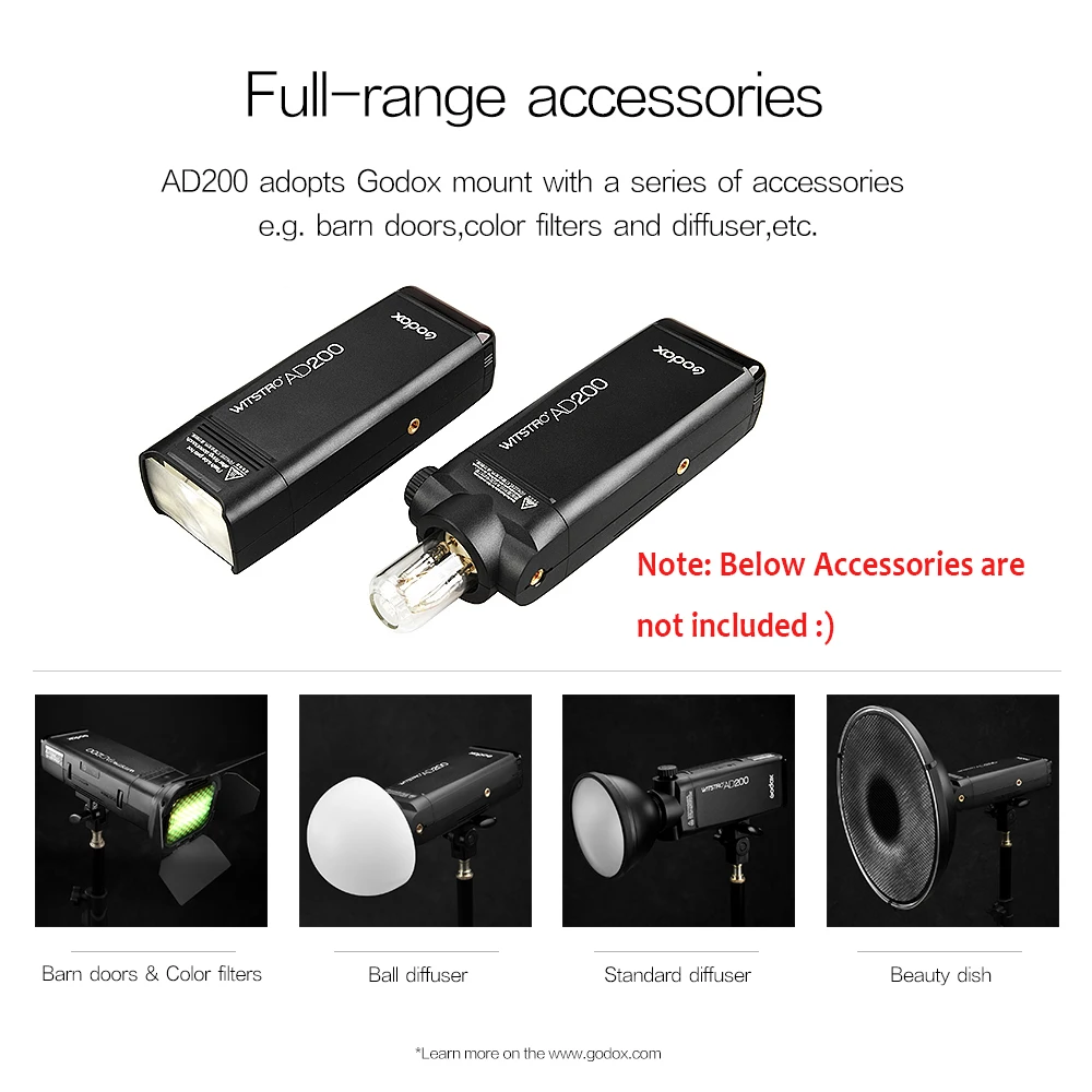 Godox AD200 200Ws 2.4G TTL Flash Strobe 1/8000 HSS