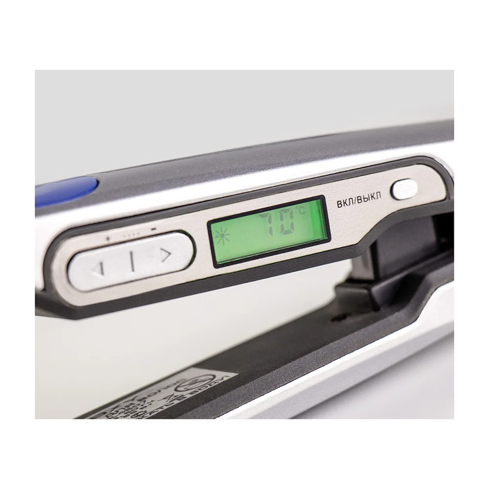 Плойка Galaxy GL 4507 (серебристый/синий, 65 Вт, с дисплеем, керамическое покрытие)