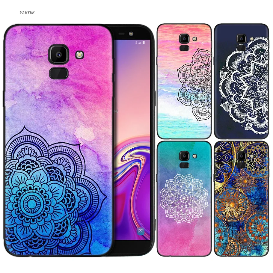 

Case for Samsung Galaxy A50 A30 A10 A9 A8 A7 A6 Plus 2018 Phone Shell Samsung J6 J8 J4 Plus 2018 Mandala Colourful Flower Cover