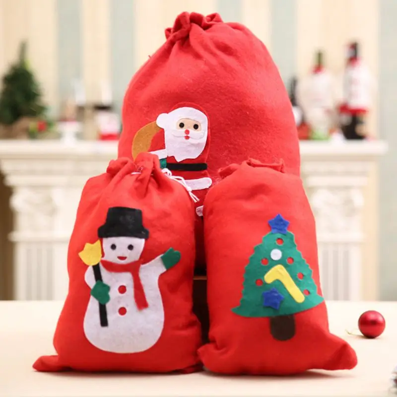 

2017 christmas Gift bag 4 models Nonwovens snowman noel tree decorations for home natal navidad enfeites de natal adornos