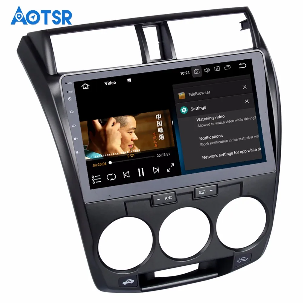 Excellent 10.2" Android 8.0 Car GPS Player IPS Screen 4G+32G for Honda City 2008-2012 Car Stereo Multimedia Bluetooth No DVD player Radio 1