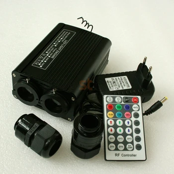 

Free shipping DIY ceiling chandeliers led optic fiber lights, 32W led engine+24 keys IR remote+ double port illuminator