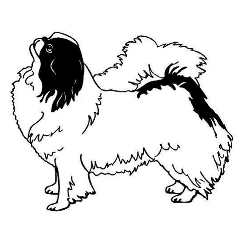 

16.2*13.1CM Japanese Chin Dog Car Stickers Reflective Vinyl Decal Car Styling Bumper Decoration Black/Silver S1-0607