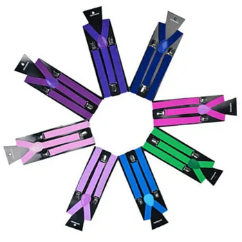 

Hot Sale For Men Women Adjustable Clip-on Suspenders Elastic Y-Shape / X-Back Unisex Colorful Braces Suspensorio