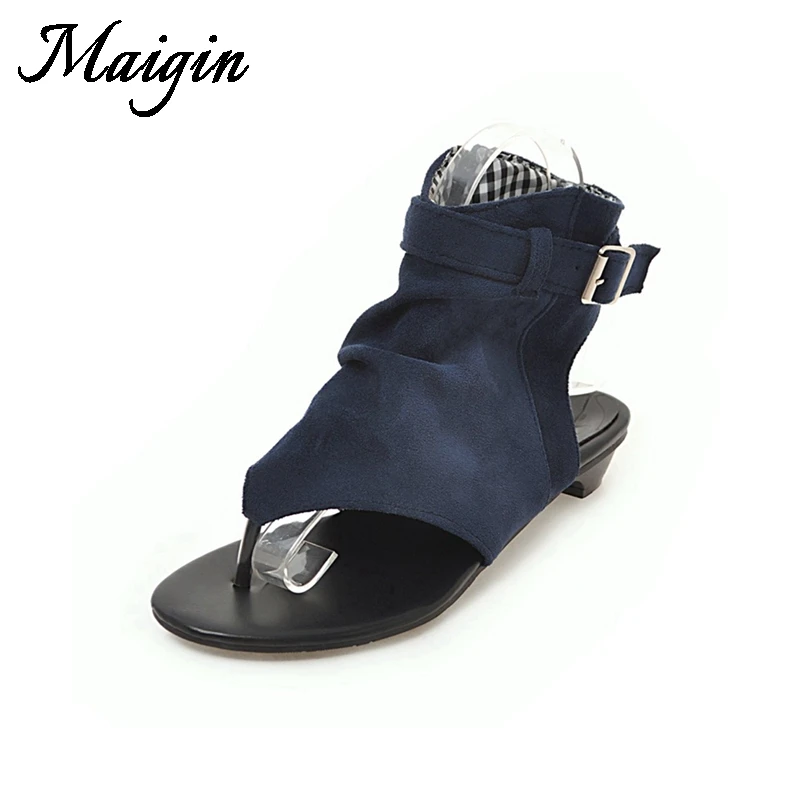 Maigin Gladiator Sandals Women 2018 Cool Clip Toe Boots Women Fashion Slingback Summer Boots Low Heels Sandals Summer Shoes